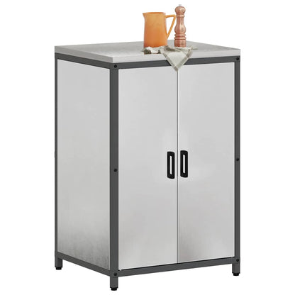 Kitchen Storage Cabinet with Shelf Silver Stainless steel