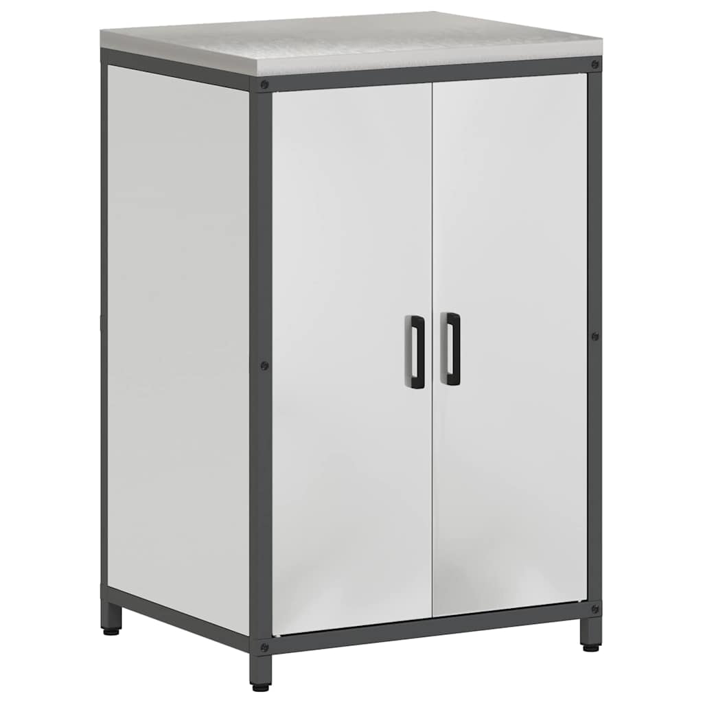 Kitchen Storage Cabinet with Shelf Silver Galvanised steel