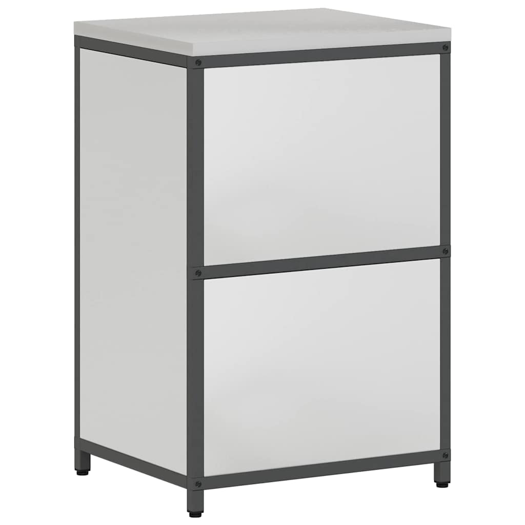 Kitchen Storage Cabinet with Shelf Silver Galvanised steel