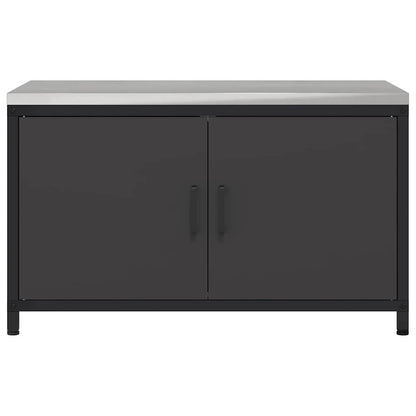 Kitchen Storage Cabinet with Shelf with Storage Black Steel