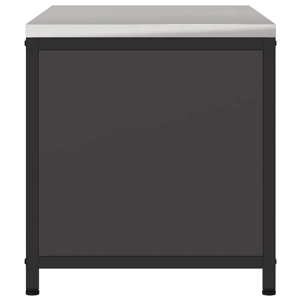 Kitchen Storage Cabinet with Shelf with Storage Black Steel