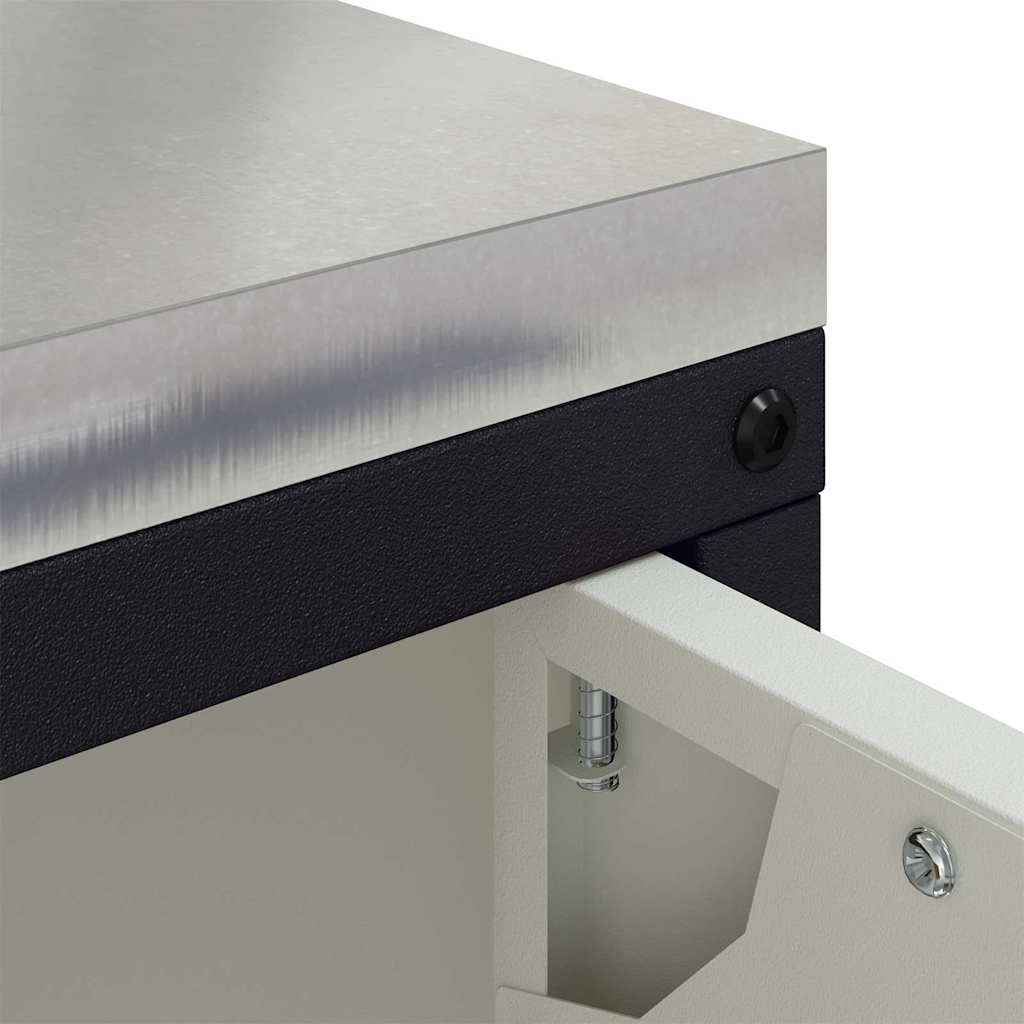 Kitchen Storage Cabinet with Drawer with Shelf White Steel