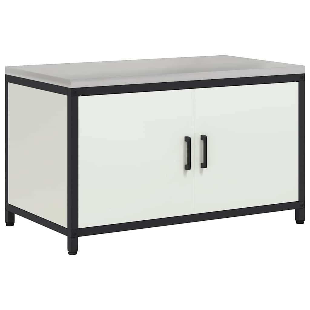 Kitchen Storage Cabinet with Drawer with Shelf White Steel
