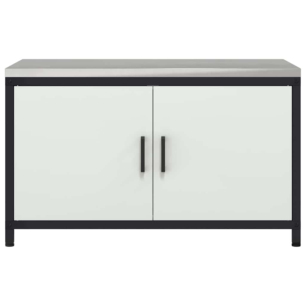 Kitchen Storage Cabinet with Drawer with Shelf White Steel