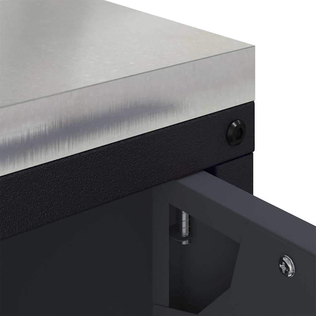 Kitchen Storage Cabinet with Shelf with Door Anthracite Steel