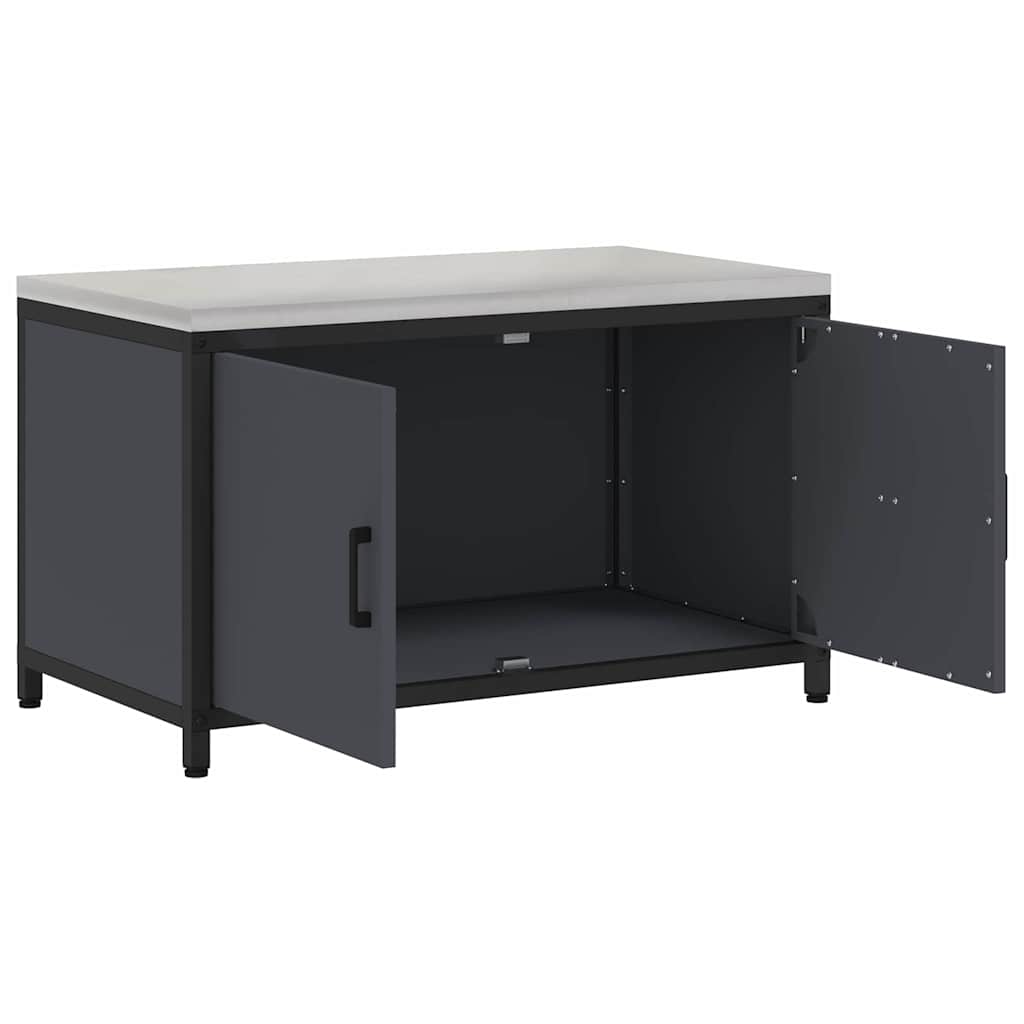 Kitchen Storage Cabinet with Shelf with Door Anthracite Steel