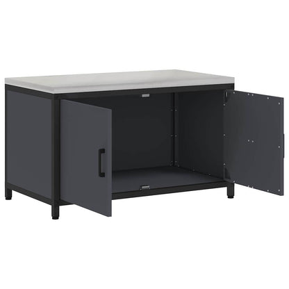 Kitchen Storage Cabinet with Shelf with Door Anthracite Steel