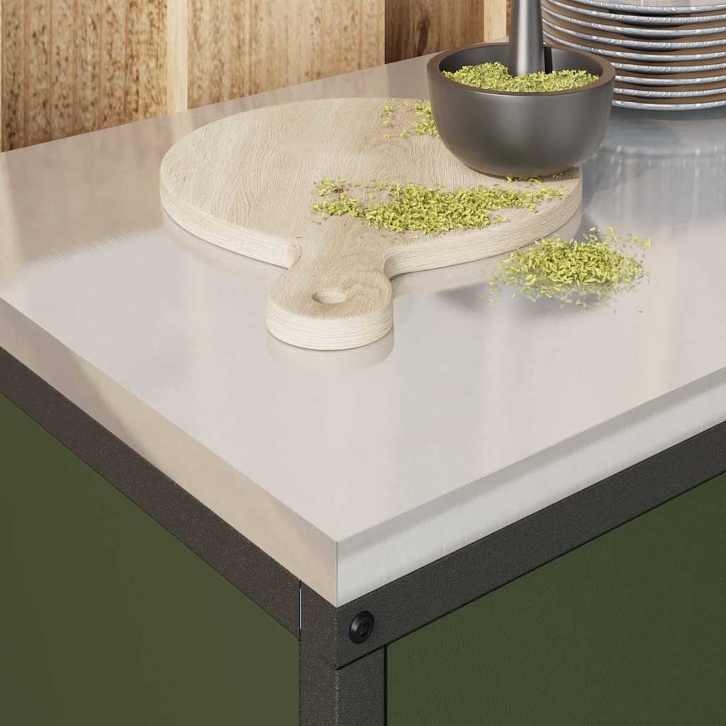 Kitchen Storage Cabinet with Shelf with Door Olive green Steel