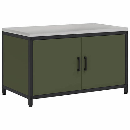 Kitchen Storage Cabinet with Shelf with Door Olive green Steel