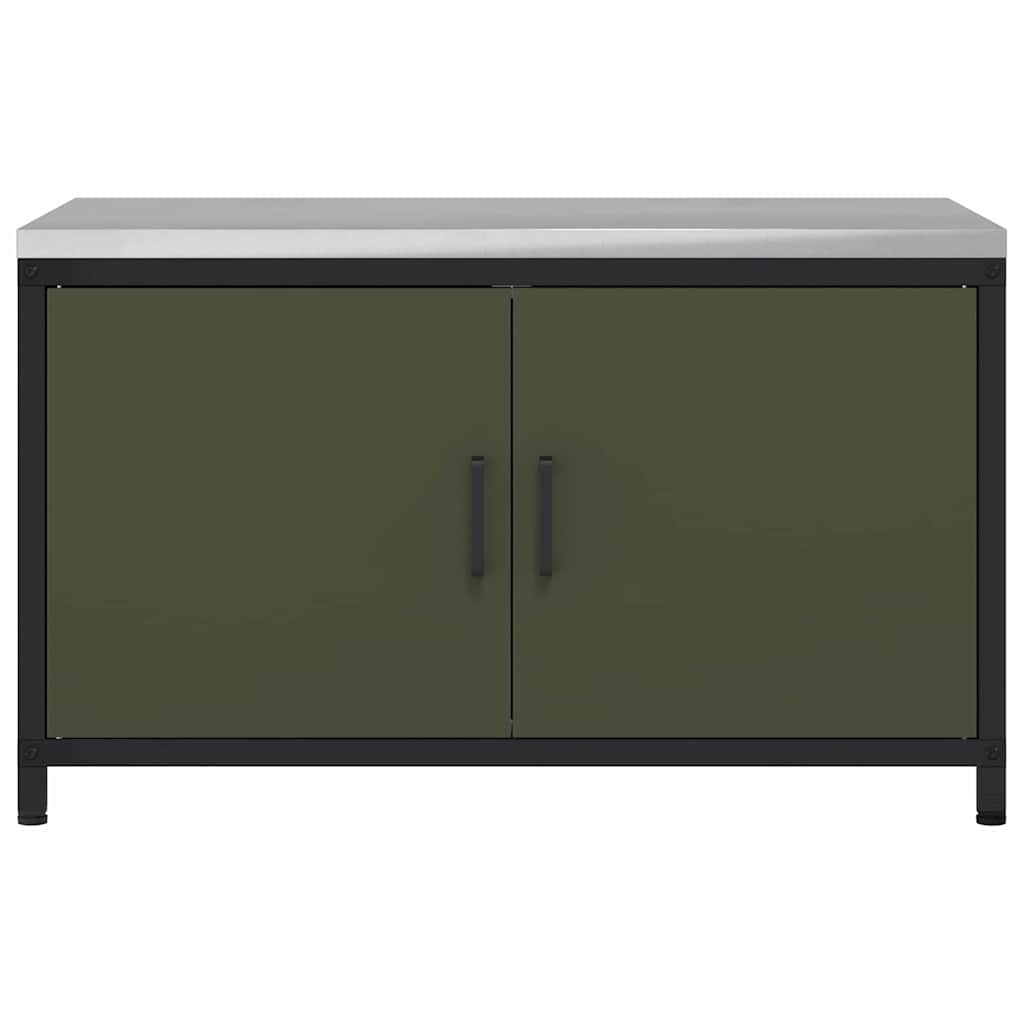 Kitchen Storage Cabinet with Shelf with Door Olive green Steel