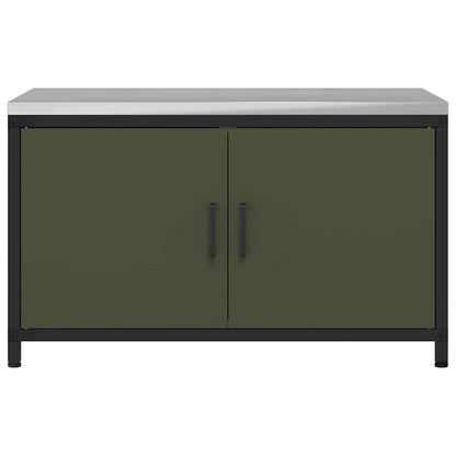 Kitchen Storage Cabinet with Shelf with Door Olive green Steel