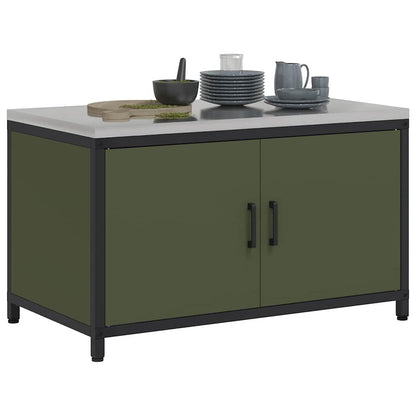 Kitchen Storage Cabinet with Shelf with Door Olive green Steel