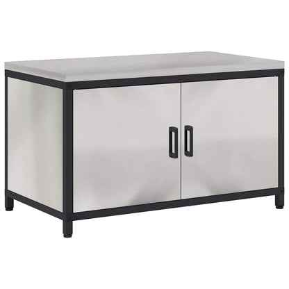 Kitchen Storage Cabinet with Shelf Silver Stainless steel