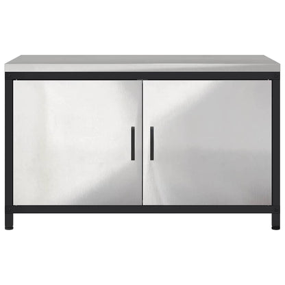 Kitchen Storage Cabinet with Shelf Silver Stainless steel