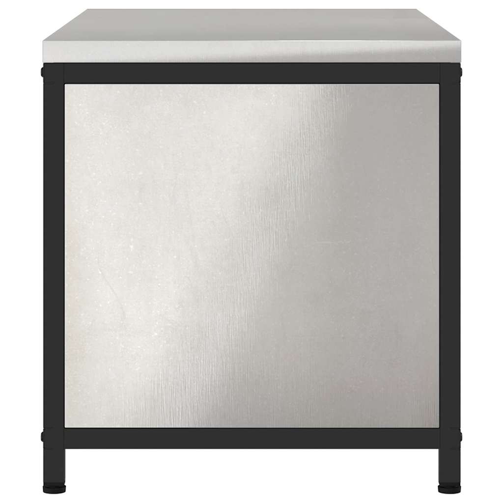 Kitchen Storage Cabinet with Shelf Silver Stainless steel