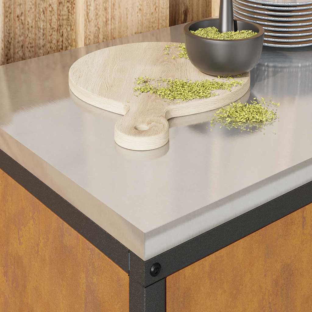 Kitchen Storage Cabinet with Shelf Rusty Weathering steel