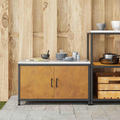 Kitchen Storage Cabinet with Shelf Rusty Weathering steel