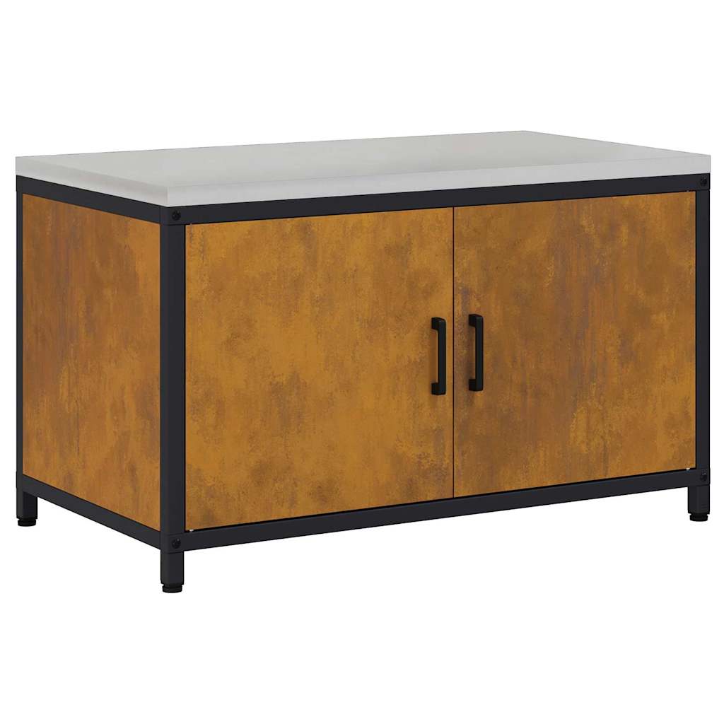 Kitchen Storage Cabinet with Shelf Rusty Weathering steel