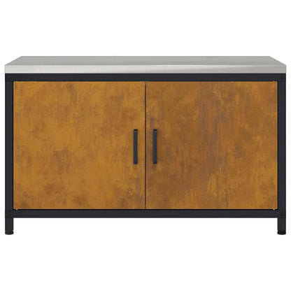 Kitchen Storage Cabinet with Shelf Rusty Weathering steel