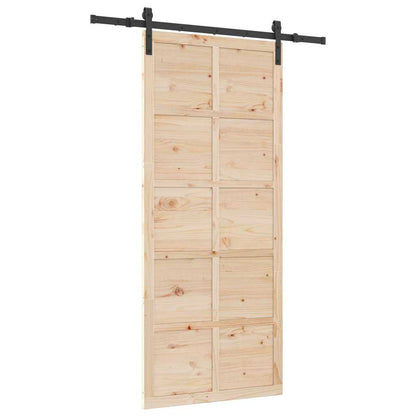 Sliding Door Brown 80 x 208 cm Solid pine wood