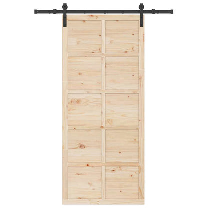 Sliding Door Brown 80 x 208 cm Solid pine wood