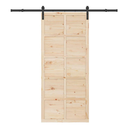 Sliding Door Brown 80 x 208 cm Solid pine wood