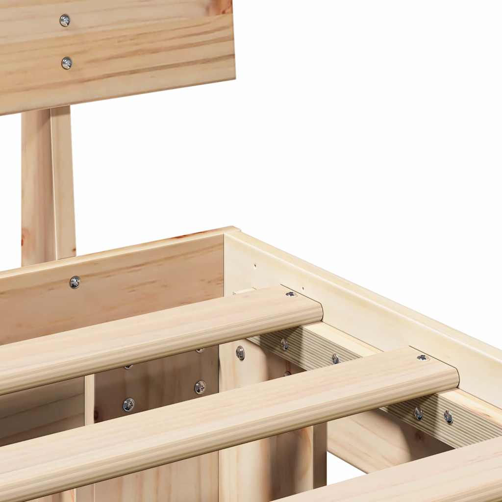 Bed Frame with Headboard Brown 160 x 200 cm Solid pine wood
