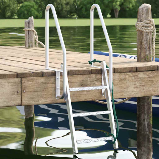 Dock Ladder 3-Steps Silver 58 x 77 x 144 cm Aluminium