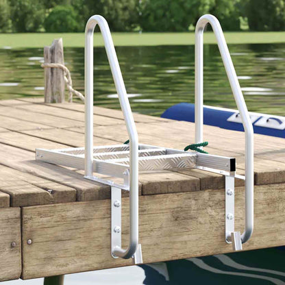 Dock Ladder 3-Steps Silver 58 x 77 x 144 cm Aluminium