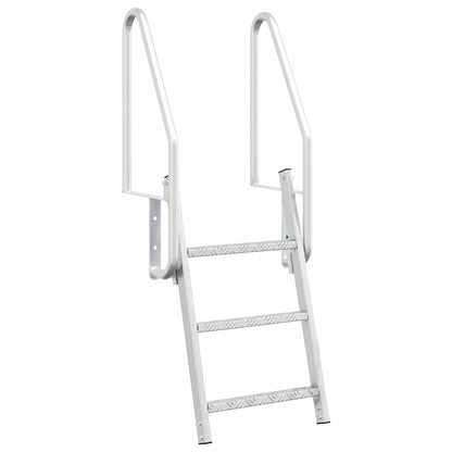 Dock Ladder 3-Steps Silver 58 x 77 x 144 cm Aluminium