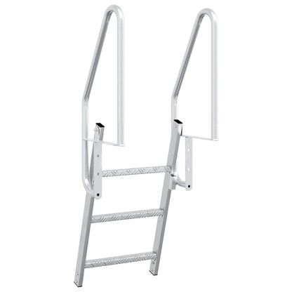 Dock Ladder 3-Steps Silver 58 x 77 x 144 cm Aluminium