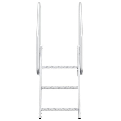 Dock Ladder 3-Steps Silver 58 x 77 x 144 cm Aluminium