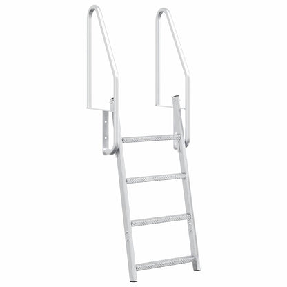 Dock Ladder 4-Steps Silver 58 x 77 x 166 cm Aluminium