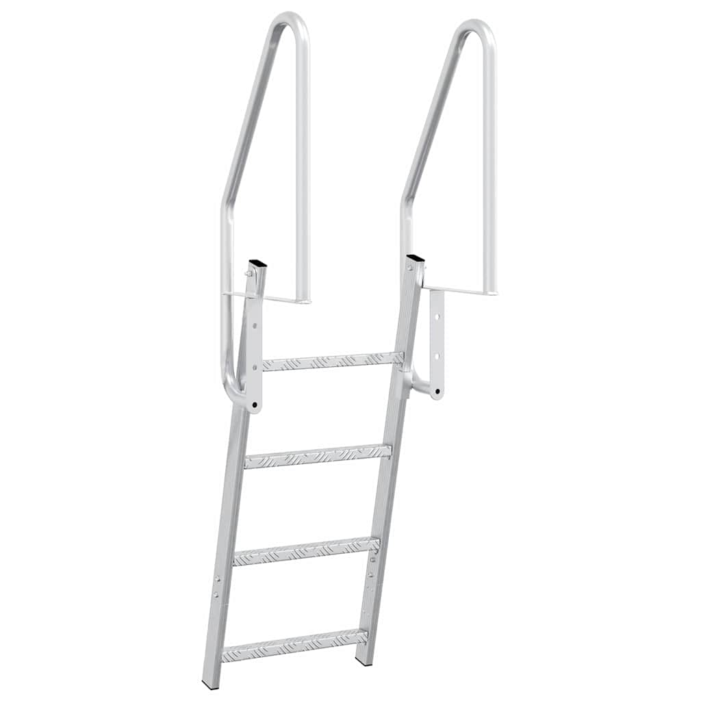 Dock Ladder 4-Steps Silver 58 x 77 x 166 cm Aluminium