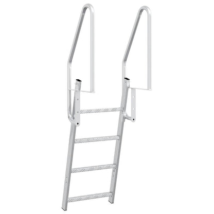 Dock Ladder 4-Steps Silver 58 x 77 x 166 cm Aluminium