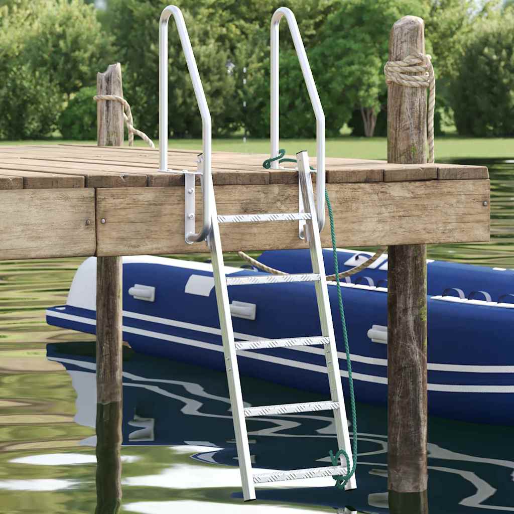 Dock Ladder 5-Steps Silver 58 x 77 x 191 cm Aluminium