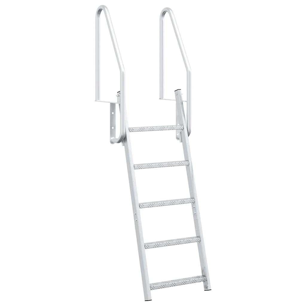 Dock Ladder 5-Steps Silver 58 x 77 x 191 cm Aluminium