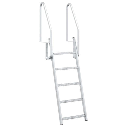 Dock Ladder 5-Steps Silver 58 x 77 x 191 cm Aluminium
