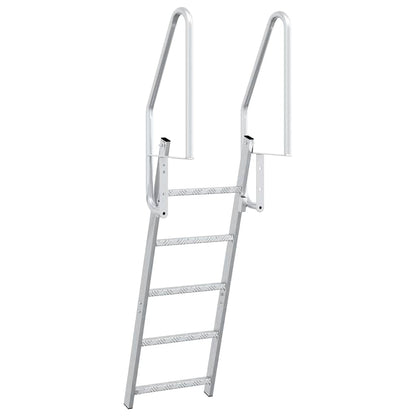 Dock Ladder 5-Steps Silver 58 x 77 x 191 cm Aluminium