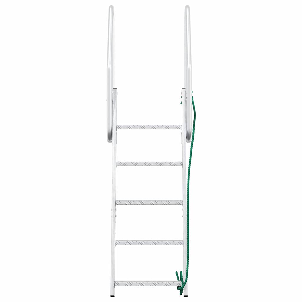 Dock Ladder 5-Steps Silver 58 x 77 x 191 cm Aluminium