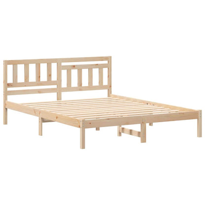 Bed Frame with Headboard Brown 160 x 200 cm Solid pine wood
