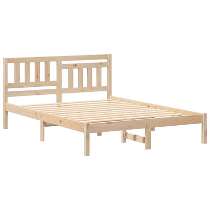 Bed Frame with Headboard Brown 140 x 190 cm Solid pine wood