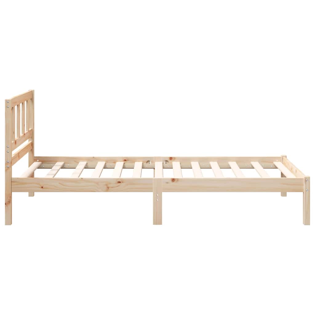 Bed Frame with Headboard Brown 90 x 190 cm Solid pine wood