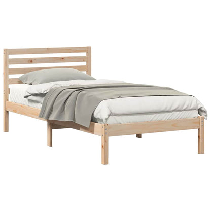 Bed Frame with Headboard Brown 80 x 200 cm Solid pine wood