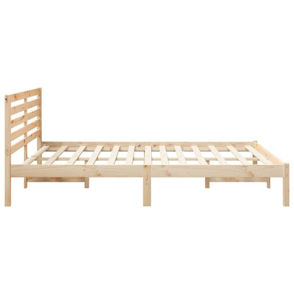 Bed Frame with Headboard Brown 160 x 200 cm Solid pine wood