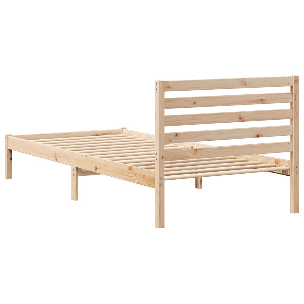 Bed Frame with Headboard Brown 80 x 210 cm Solid pine wood