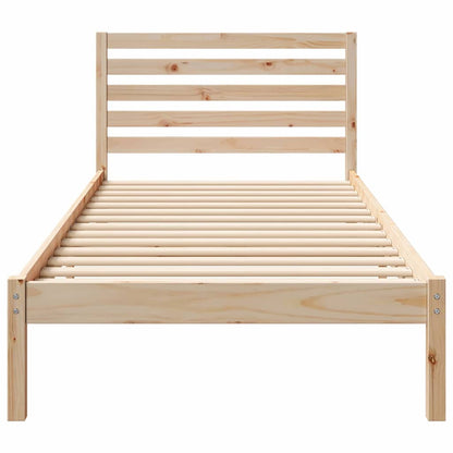 Bed Frame with Headboard Brown 80 x 210 cm Solid pine wood