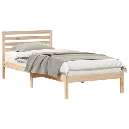 Bed Frame with Headboard Brown 80 x 210 cm Solid pine wood