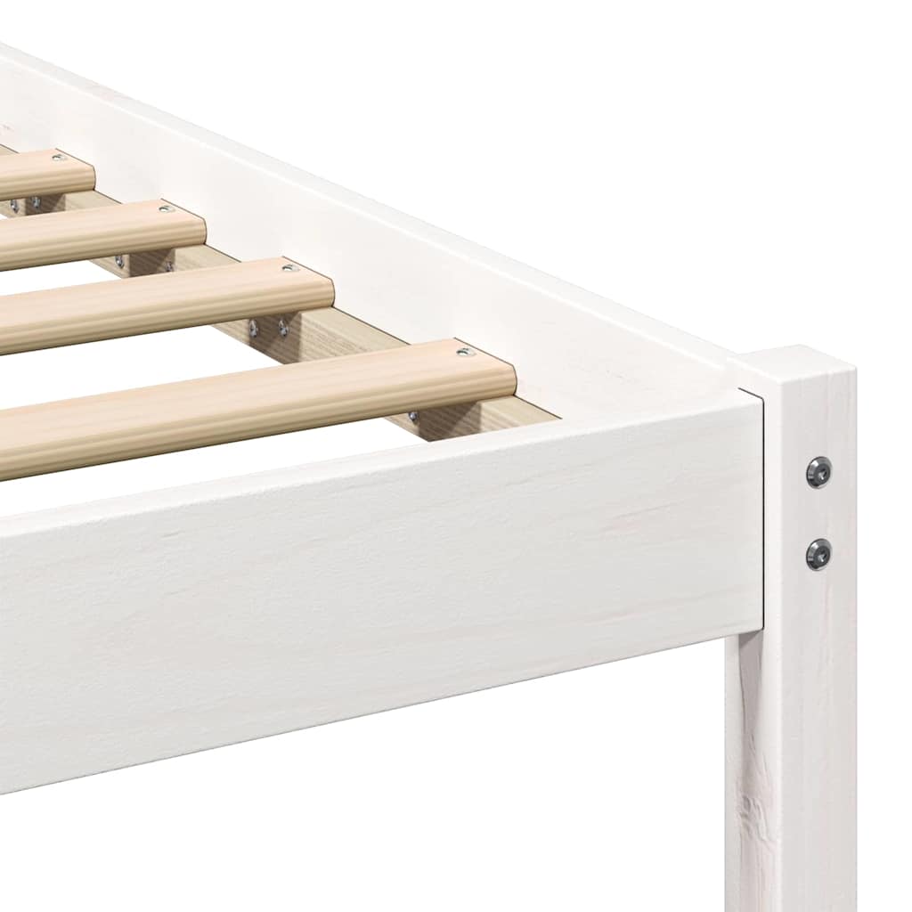 Bed Frame White 80 x 200 cm Solid Pine Wood