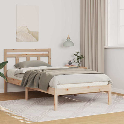Bed Frame Brown 90 x 200 cm Solid Pine Wood
